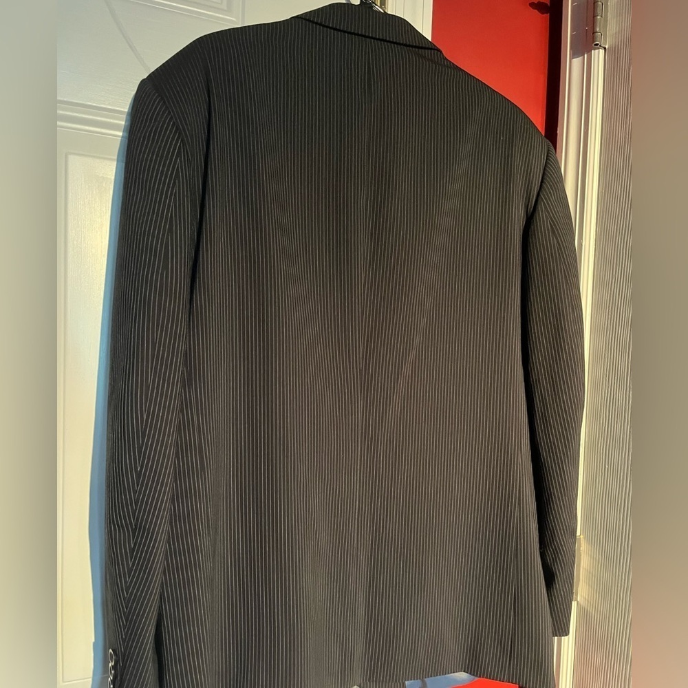 Oscar De La‎ Renta  Blazer Sports Coat Men striped office  Black 42R - Picture 6 of 7